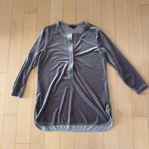 Lauren Ralph Lauren Gray Suede Blouse